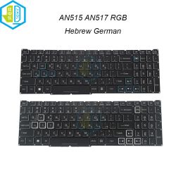 Keyboards Hebrew German Colorful/RGB Backlight Keyboard For Acer Nitro 5 AN51556 AN51557 AN51545 AN51753 AN51754 LG05PP16B3L N16BRL