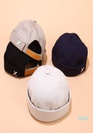 Men Street Casual Docker Sailor Biker Hat Loop Beanie Brimless Cap Fashion Unisex Pumpkin Vintage Navy Beanies7874732