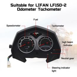 12V Motorcycle speedometer For LIFAN LF150-2 150-2 Odometer Tachometer Motor Accessories