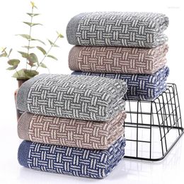 Towel T246A Design Adult 34cm 74cm Small Gift Quick Dry Blue Brown Grey Plaid Face
