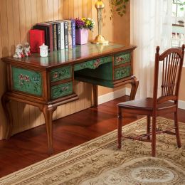 Living Room Desk Student Writing Desk-Foot Office Table and Chair Supporting Desktop Storage Computer Desk