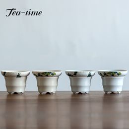 Japanese Retro Glant Ash Glaze Tea Infuser Ceramic Kung Fu Tea Set Tea Leak Stand with Philtre Diffuser Tea Ceremony Accessories