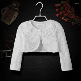 Jackets Style Baby Girls Bolero Kids Long Sleeves Lace Jacket Fashion Shrug For Wedding Party