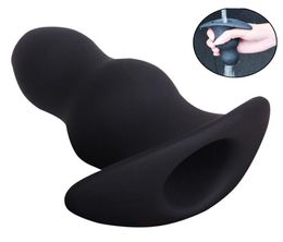 Hollow Anal Expander Huge Dildo Man Anus Plugs Prostate Massage Vagina Dilator Sex Toys Huge Silicone Butt Plug Enema Toy2992043