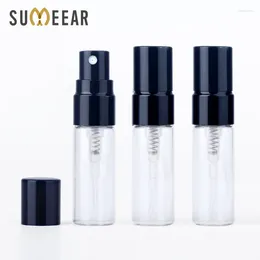 Storage Bottles 100PCS/Lot 3ml Sample Spray Bottle Portable Transparet Glass Perfume Atomizer With Black Metal Pump Travel