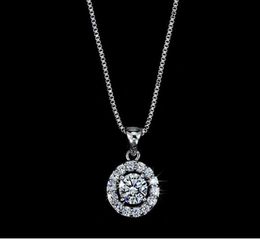 Fashion Designer Necklaces Big Circle CZ Diamond Pendant Necklace with Box Chain for Women White Zircon Jewery for Wedding Party3397039