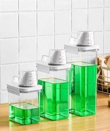 MultiUse Laundry Powder Detergent Dispenser Food Grains Rice Storage Container Pour Spout Measuring Cup Detergent Box 2111301775107