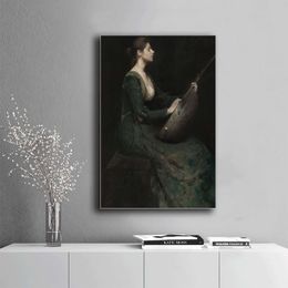 Dark Retro Art Wall Art Dark Academic Antique Oil Painting European Artwork Contemporary Home Bedroom Decor