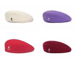 Ull Kangol basker Kvinnliga vinterhattar för kvinnor platt mössa leopard ullhattar lady flicka kangol basker hatt kvinnlig Kangol Beret Hat3036882559