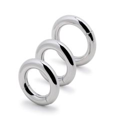 Male Stainless Steel Magnetic Cockring Stimulate Penis Pendant Ball Stretcher Bondage Squeeze Scrotum Testicles Bdsm Sex Toy 3 Siz6468259