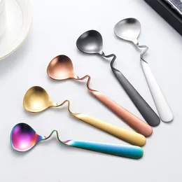 Spoons 304 Stainless Steel Hangable Teaspoon Small Mini Coffee Mixing Spoon Sugar Dessert Ice Cream Scoop Tableware Kitchen Utensils