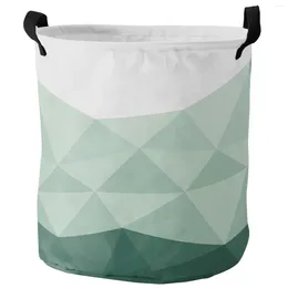 Laundry Bags Geometric Green Triangle Dirty Basket Foldable Waterproof Home Organizer Clothing Children Toy Storage