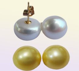 natural HUGE 1213MM SOUTH SEA GOLDEN STUD PEARL EARRING 14KT2056659