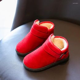 Boots Winter Suede Thickening Children's Snow Plus Velvet Warm Boys And Girls Cotton Shoes Baby