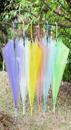 Rainbow transparent umbrella fashion originality straight handle advertising umbrella clear umbrella 218g whole278K8741161