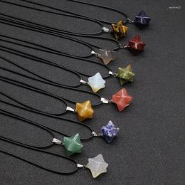 Decorative Figurines 1PC Natural Crystal Merkaba Pendant Reiki Healing Energy Stone Mineral Jewelry Amulets And Mascot For Men Women