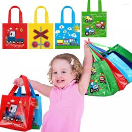 Gift Wrap 4Pcs Reusable Train Party Tote Bags With Long Handles Bag Goodie Treat Favour Shopping