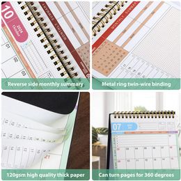 Smooth Writing Calendar Paper Resistant Calendar 2024 Standing Desk Calendar 18-month Monthly Planner for Home Office School