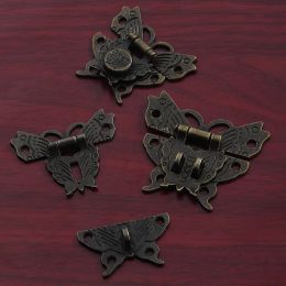 2pcs Vintage Butterfly Lock Antique Bronze Hasp Latch Upscale Jewellery Wooden Box Cabinet Lock Case Decorative Hardware Accessory