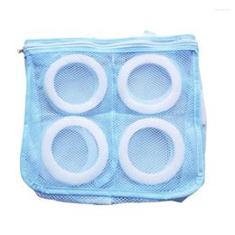 Laundry Bags Zipper Shoes Washing Fits Underwear Bra Airing Dry Tool Mesh Bag Protective Organizer Blue