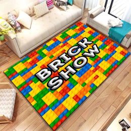 LARGE SIZE 3D Brick Show Blocks Leg0 Pattern Area Rug Carpet for Living Room Bedroom Sofa Decor,Kid Play Non-slip Floor Mat