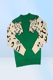 Women039s Knits Tees TEELYNN Green Leopard Pattern Pull 2022 Long Sleeve Knit Sweater Women Casual Autumn Winter Sweaters ONec8769625