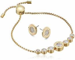 New Designer Rose Silver18K Gold Fashion Flower Crystal Adjustable Slider Ladies Bracelet For Women Jewellery Beautiful Gift Withou6523407
