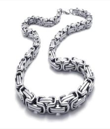 20 40 inches Top Selling 8mm wide silver byzantine chain stainless steel Jewellery Mens necklace Pick lenght ship1127007