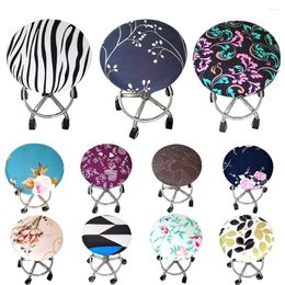 Chair Covers Printed Round Cover Bar Stool Fashion Elastic Seat Slipcover Home Textile