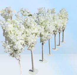 Wedding Decoration 5ft Tall 10 piecelot slik Artificial Cherry Blossom Tree Roman Column Road Leads For Wedding party Mall Opened2427596