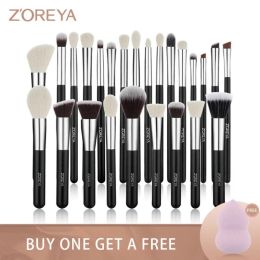 Shadow ZOREYA Black Makeup Brushes set Professional Natural Hair Brushes Foundation Powder Contour Eyeshadow Make Up Brushes maquiage