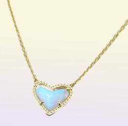 Pendant Necklaces Necklace Heart Drusy Stone Real 18K Gold Plated Dangles Glitter Jewelries Letter Gift With dust bag4756680