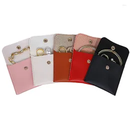 Storage Bags Light Luxury Leather PU Jewellery Buckle Bag Necklace Bracelet Ring Earrings Portable