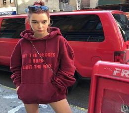 Hoodie Men MAY THE BRIDGES I BURN LIGHT THE WAY Letters Print Sweashirt New Fashion Hip hop Streetwear Tracksuit7559968