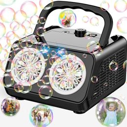 Automatic Bubble Machine Upgrade Bubble Blower with 2 Fans 20000 Bubbles Per Minute Bubbles for Kids Portable Bubble Maker Ope 240408
