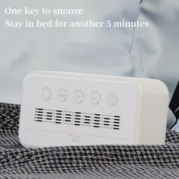 LCD Digital Alarm Clock Temperature Date With Backlight Snooze Table Clock 12/24H Battery Operated Mute Bedside Electronic Clock