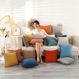 Pillow Home Sofa Case Living Room Luxury Solid Color Dutch Velvet Embossed Waist Pillowcase Headrest Cover
