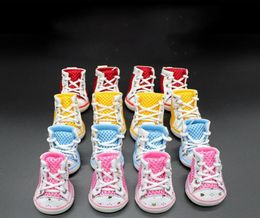Dog Apparel 4csset Pet Antislip Shoes Sneakers Breathable Booties Puppy Winter Cat Boot For Small Dogs Chihuahua Teddy4090246