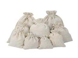 Canvas Drawstring Pouches Jewelry Bags 100 Natural Cotton Laundry Favor Holder Fashion Bag3373544