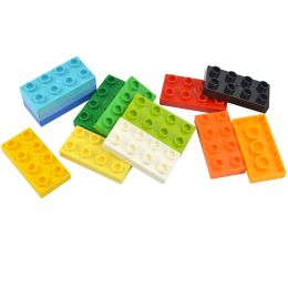 Big Size Building Block Duplos 2x4 Dots Thin Brick Educational Large Particles House Toys Assemble Parts Compatible Brand Kid