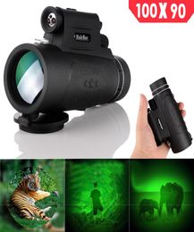 100x90 Military Spyglass Night Vision Hunting Optics Scope HD Monocular Telescope Powerful Long Range 1000m4184369