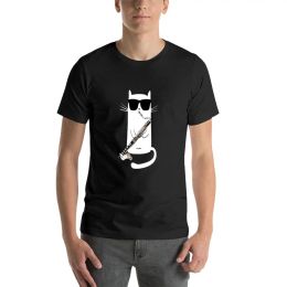 Funny Cat Wearing Sunglasses Playing Bass Clarinet T-Shirt quick drying shirt t shirt man black t shirts for men