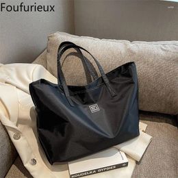 Waist Bags Foufurieux Women's Bag Nylon Waterproof Cloth Single Shoulder Tote Colour Simple Shopping Large Handbag