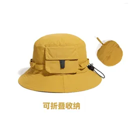 Berets Foldable Outdoor Mountaineering Camping Fishing Bucket Hat Men Summer Quick-drying Sun Hats Women