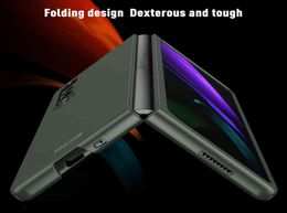 Carbon Fibre Leather For Samsung Galaxy Z Fold3 5G ZFold3 Phone Case Cover for Sansung Z fold 3 Zfold Full Protector Shell Funda Y1775035