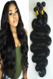 Brazilian BodyWave Bundles Natural Colour Remy Extensions Cuticle Align Human Hair6233773