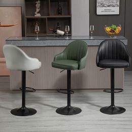 Leather Dining Room Bar Chairs Modern Luxury Adjustable Black Bar Stool High Quality Nordic Taburetes De Bar Home Furniture