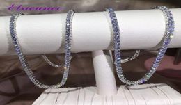 Chains ELSIEUNEE Classic Real Silver 925 Jewellery Tennis Necklaces For Women Simulated Moissanite Diamonds Fine Whole6898288