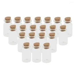 Storage Bottles 10ml Mini Glass Jars With Cork Stopper - Pack Of 20 Tiny Vials