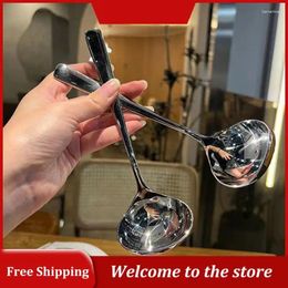 Spoons Porridge Spoon Durable Deepen And Thicken Kitchen Bar Supplies Round Mirror Reflection Stainless Steel Tableware Household